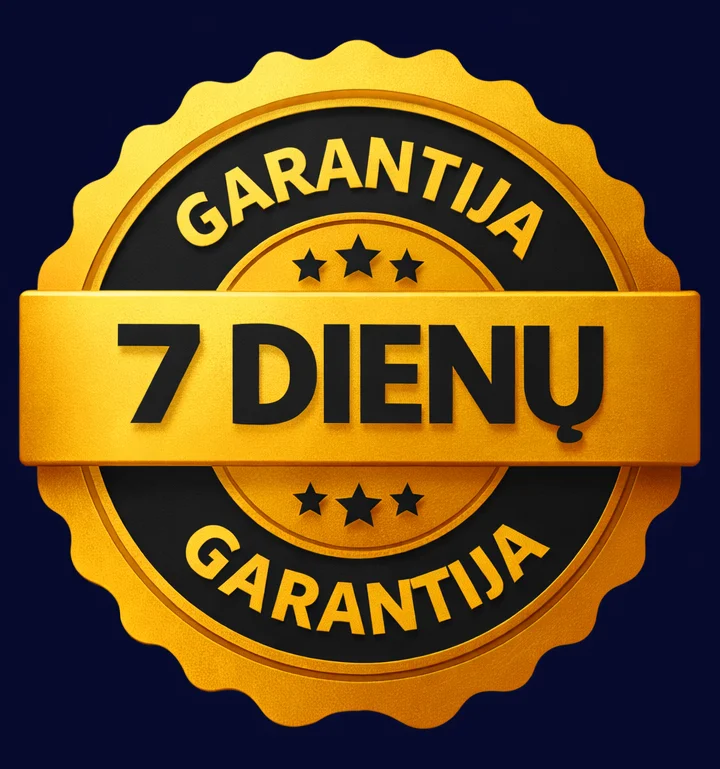 7 dienų garantijos antspaudas